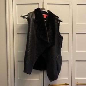 Oversized faux fur vest